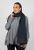 Gathered Scarf in Blue/Black