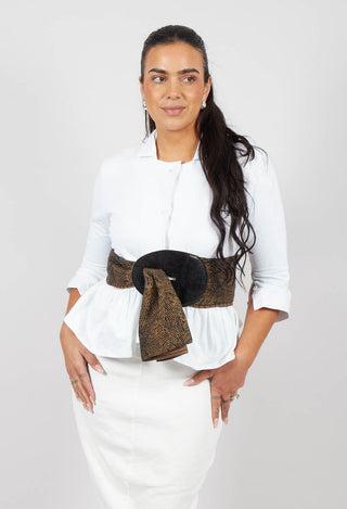 Printed Scarf in Brown/Black