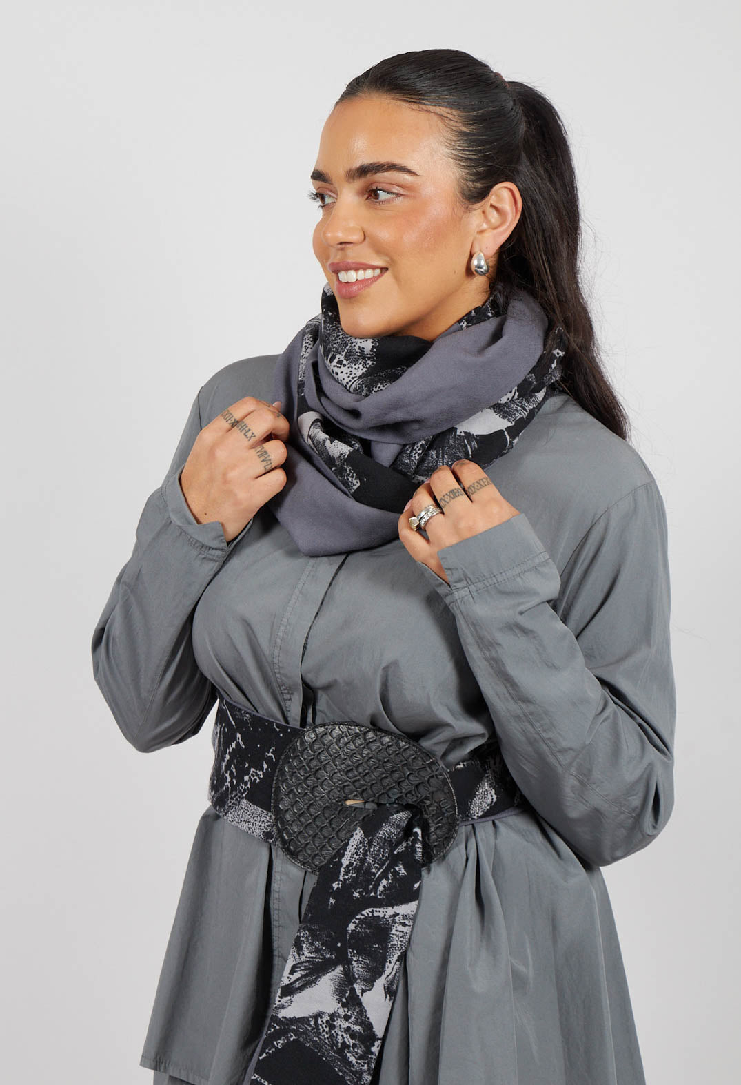 Printed Snood in Purple/Black