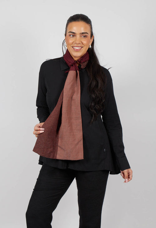 Gathered Scarf in Red/Burgundy