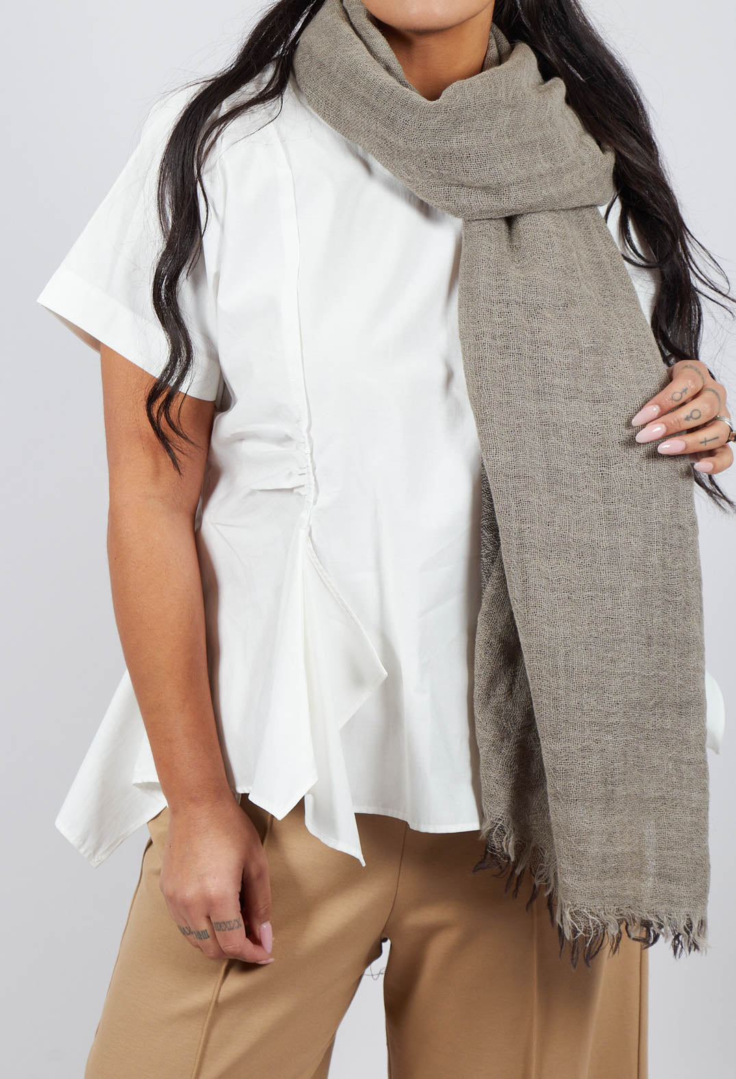 Two Toned Scarf in Grey/Brown