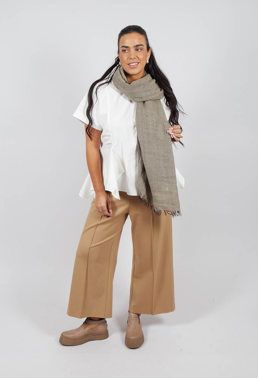 Two Toned Scarf in Grey/Brown