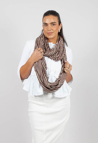 Stripe Snood in Bordeaux