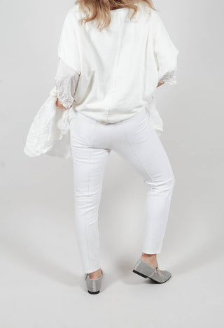 Paderbote Skinny Leg Trousers in Schnee White