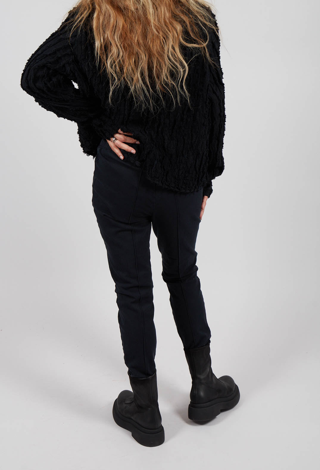 Paderbote Skinny Leg Trousers in Kaviar Black