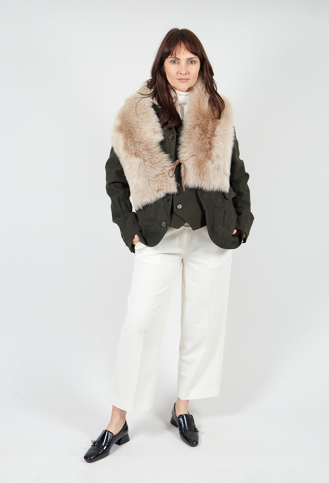 Twill Trousers in Cream