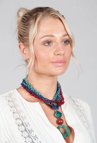 Choker Necklace In Green and Red