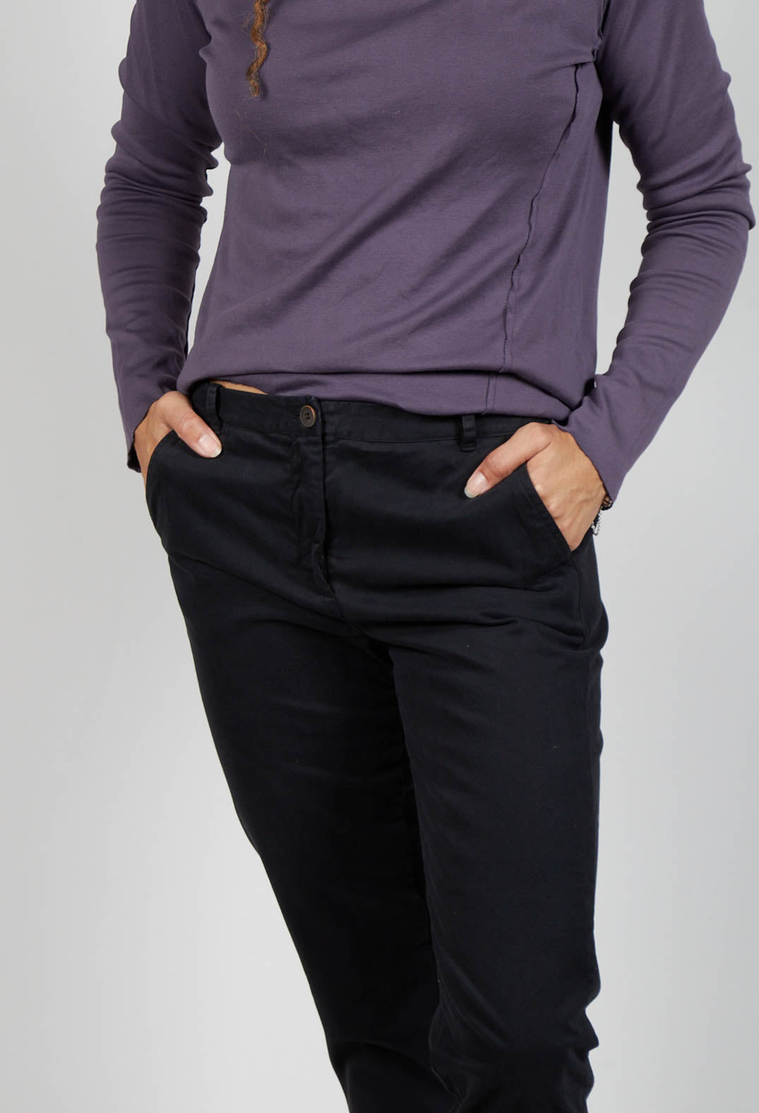 Straight Leg Trousers in Black