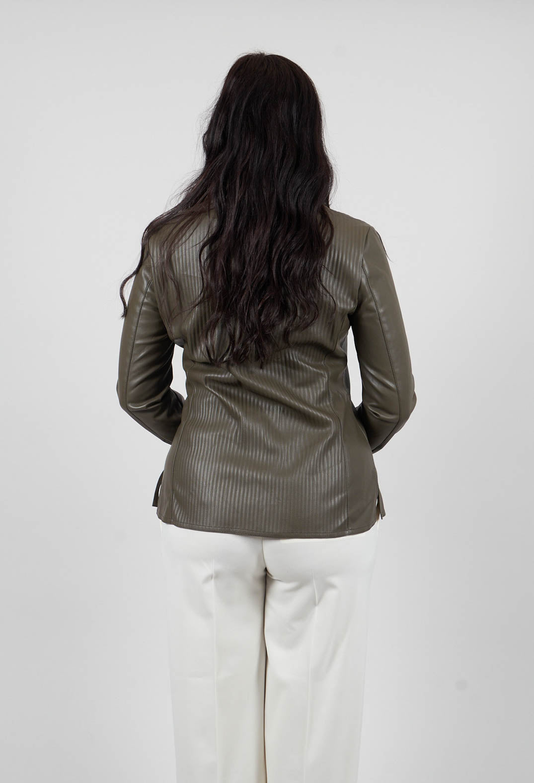 Long Sleeved Faux Leather Shirt