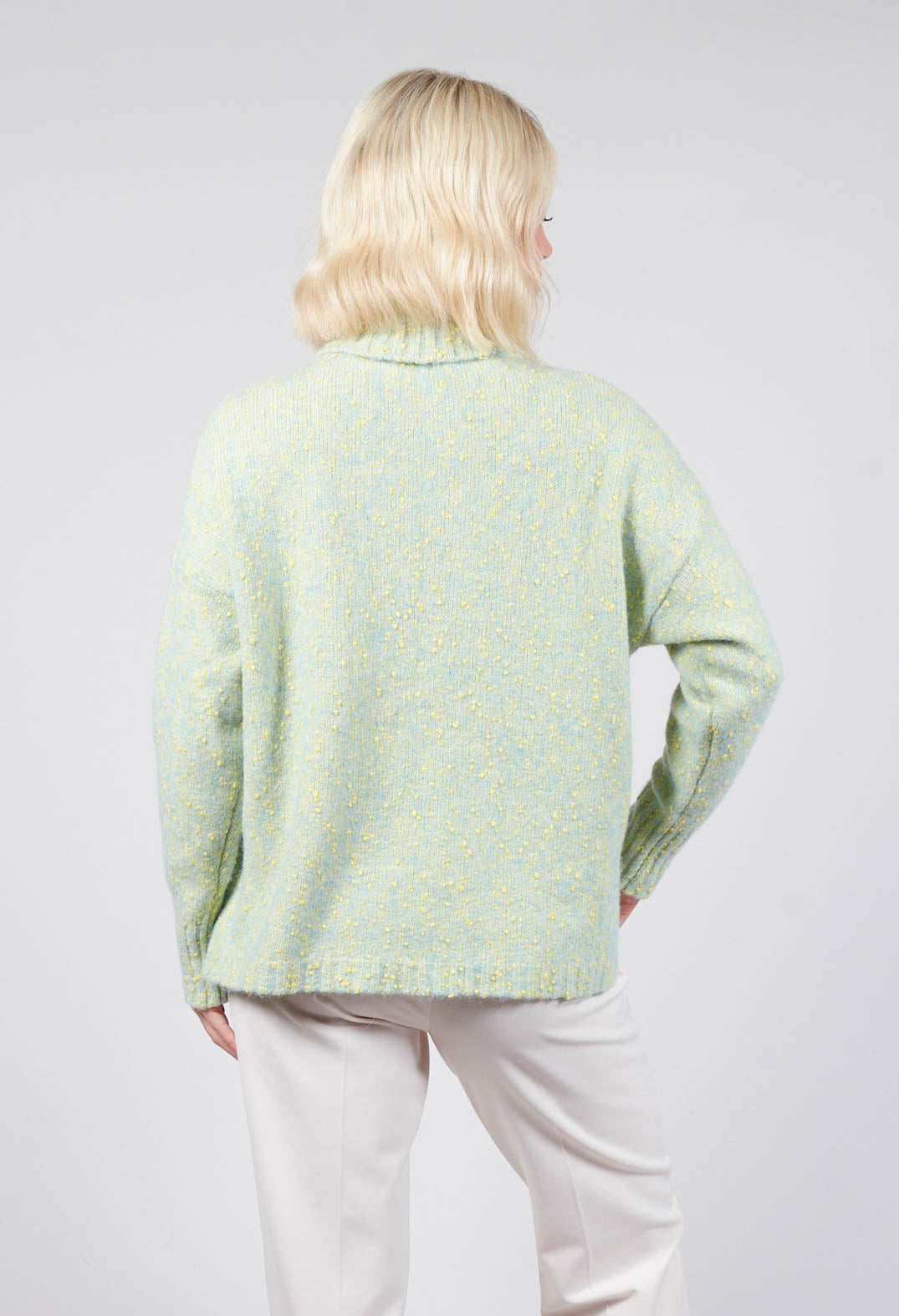 Green Fleck Roll Neck Jumper