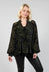 Long Sleeved Peplum Blouse In Green
