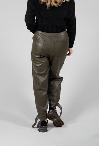 Faux Leather Trousers with Cuffs