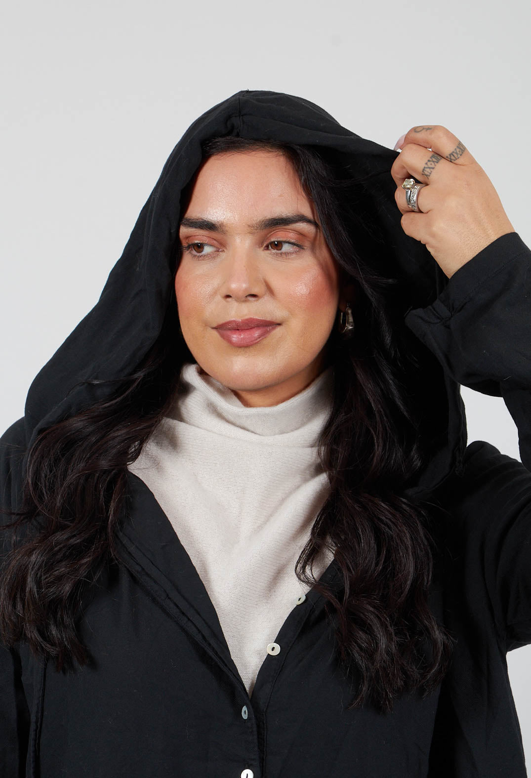 Hooded Dress in Black