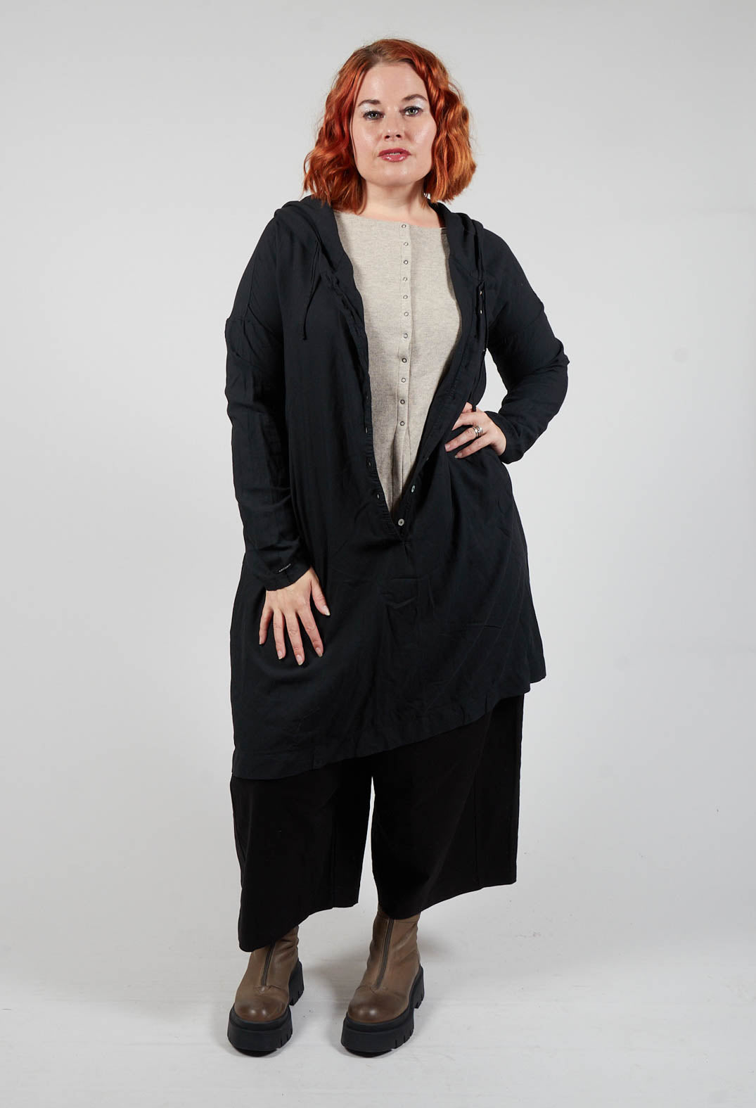 Hooded Dress in Black