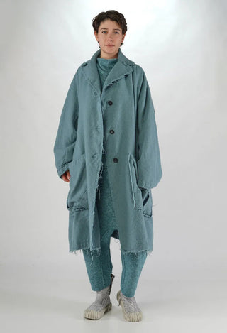 PRE-ORDER - Oversized Wool Coat in Lagoon - 2211206