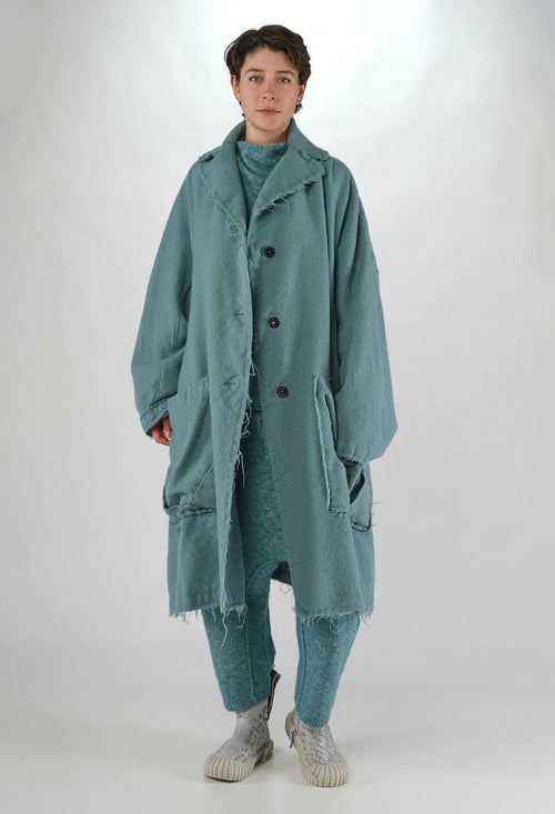 PRE-ORDER - Oversized Wool Coat in Lagoon - 2211206
