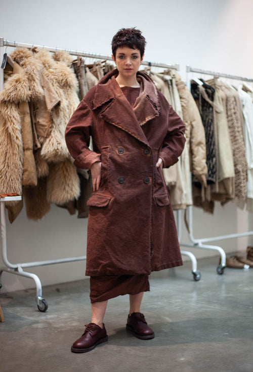 PRE-ORDER - Double Breasted Coat in Dakar Cloud (Pictured in Henna Cloud) - 2221205