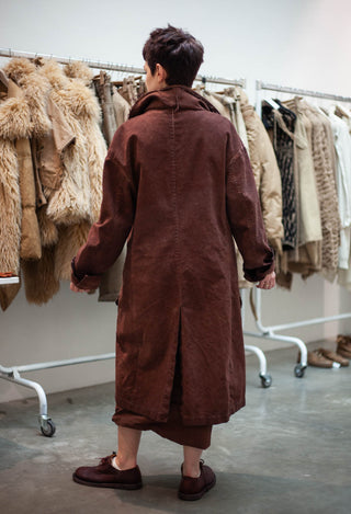 PRE-ORDER - Double Breasted Coat in Dakar Cloud (Pictured in Henna Cloud) - 2221205