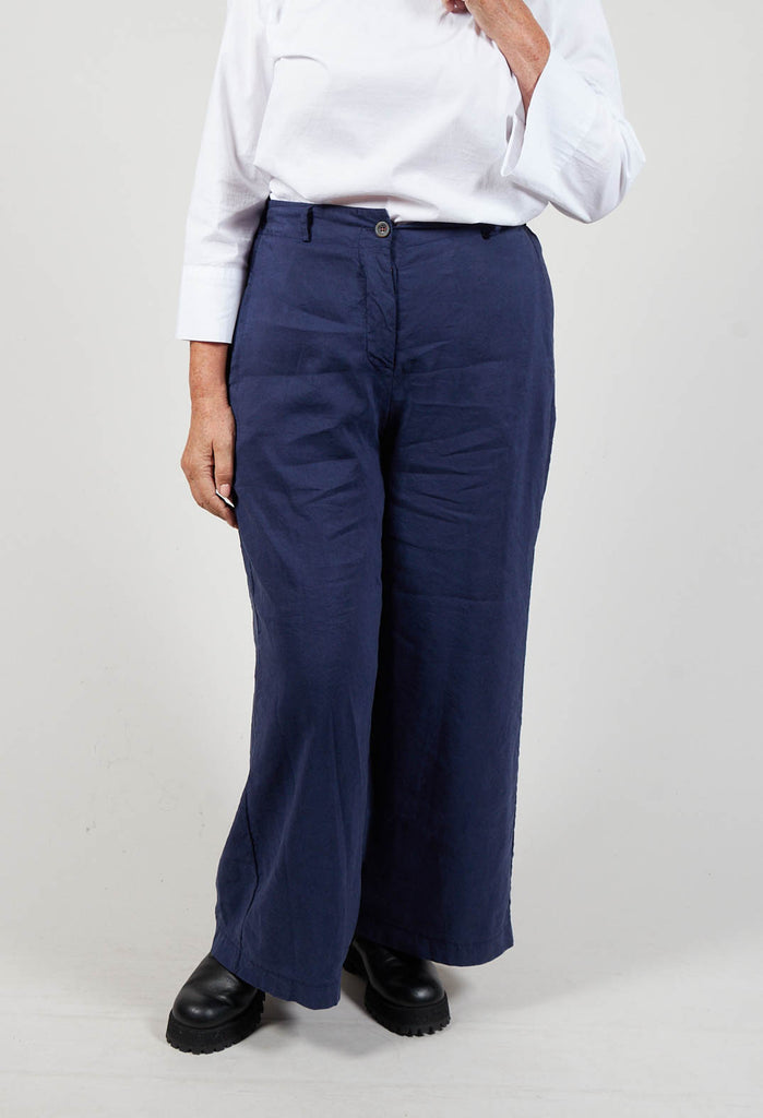 Wide Leg Tecla Trousers in Blue