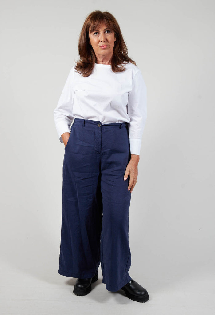 Wide Leg Tecla Trousers in Blue