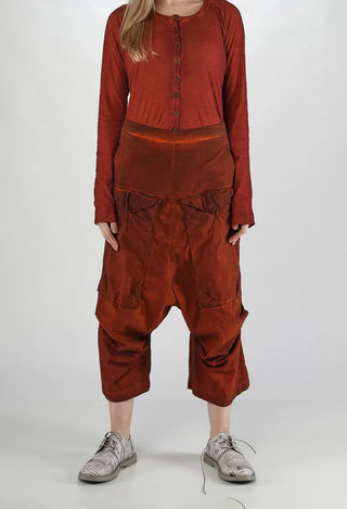 PRE-ORDER - Cropped Drop Crotch Trousers in Crab Cloud - 2240101