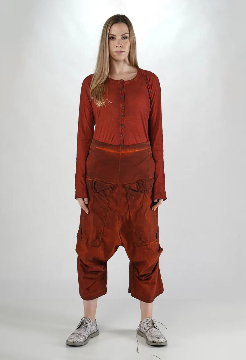 PRE-ORDER - Cropped Drop Crotch Trousers in Crab Cloud - 2240101