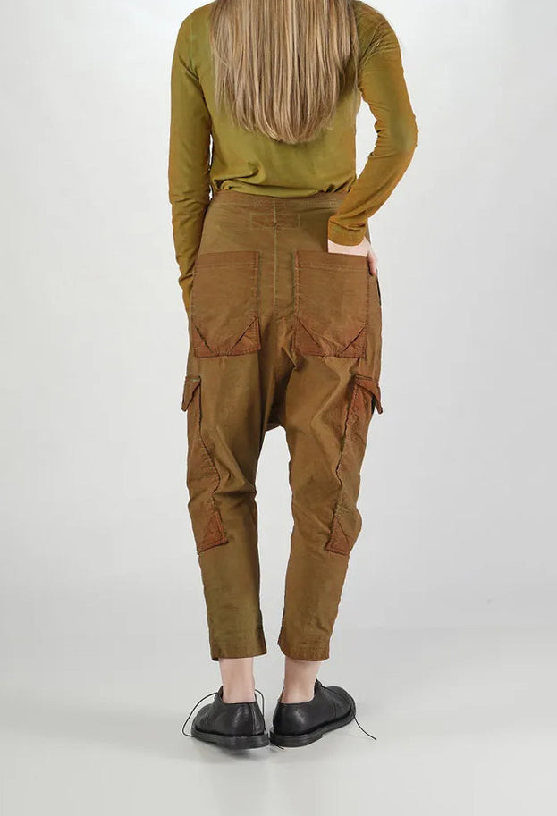 PRE-ORDER - Drop Crotch Trousers with Large Pockets in Lagoon Cloud - 2240105