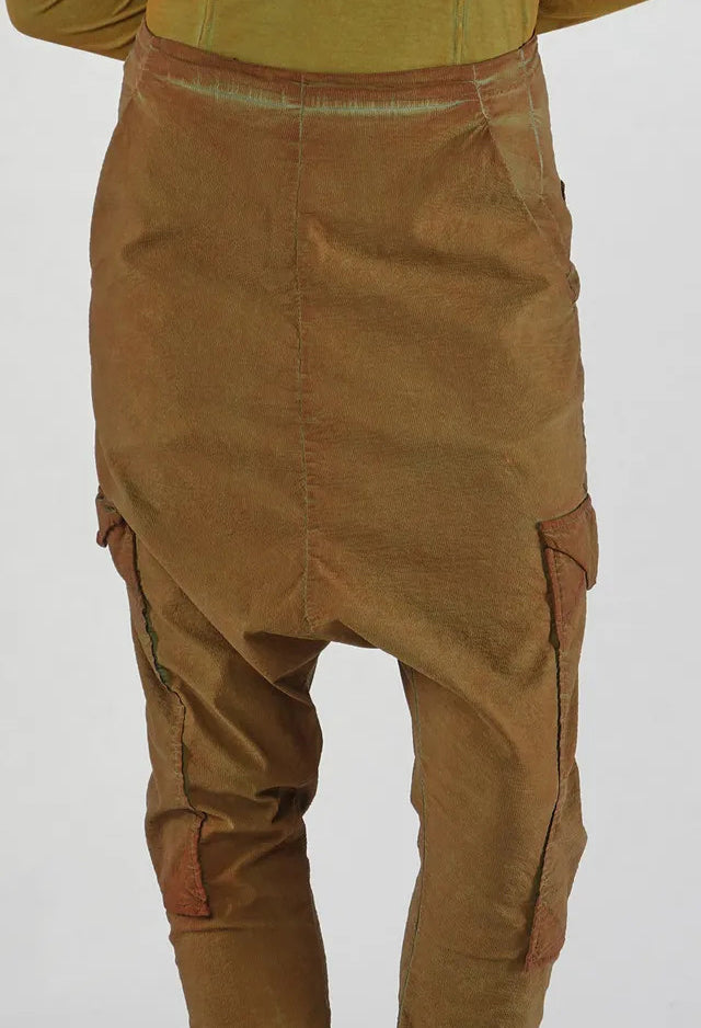 PRE-ORDER - Drop Crotch Trousers with Large Pockets in Pine Cloud (Pictured in Lagoon Cloud) - 2240105
