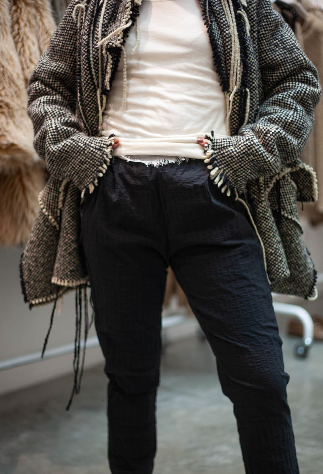 PRE-ORDER - Pull On Trousers in Terracotta 3D Optic (Pictured in Black 3D Optic) - 2240113