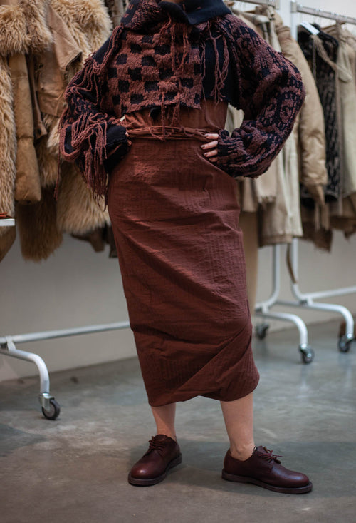 PRE-ORDER - Pencil Skirt in Terracotta 3D Optic (Pictured in Henna 3D Optic) - 2240308