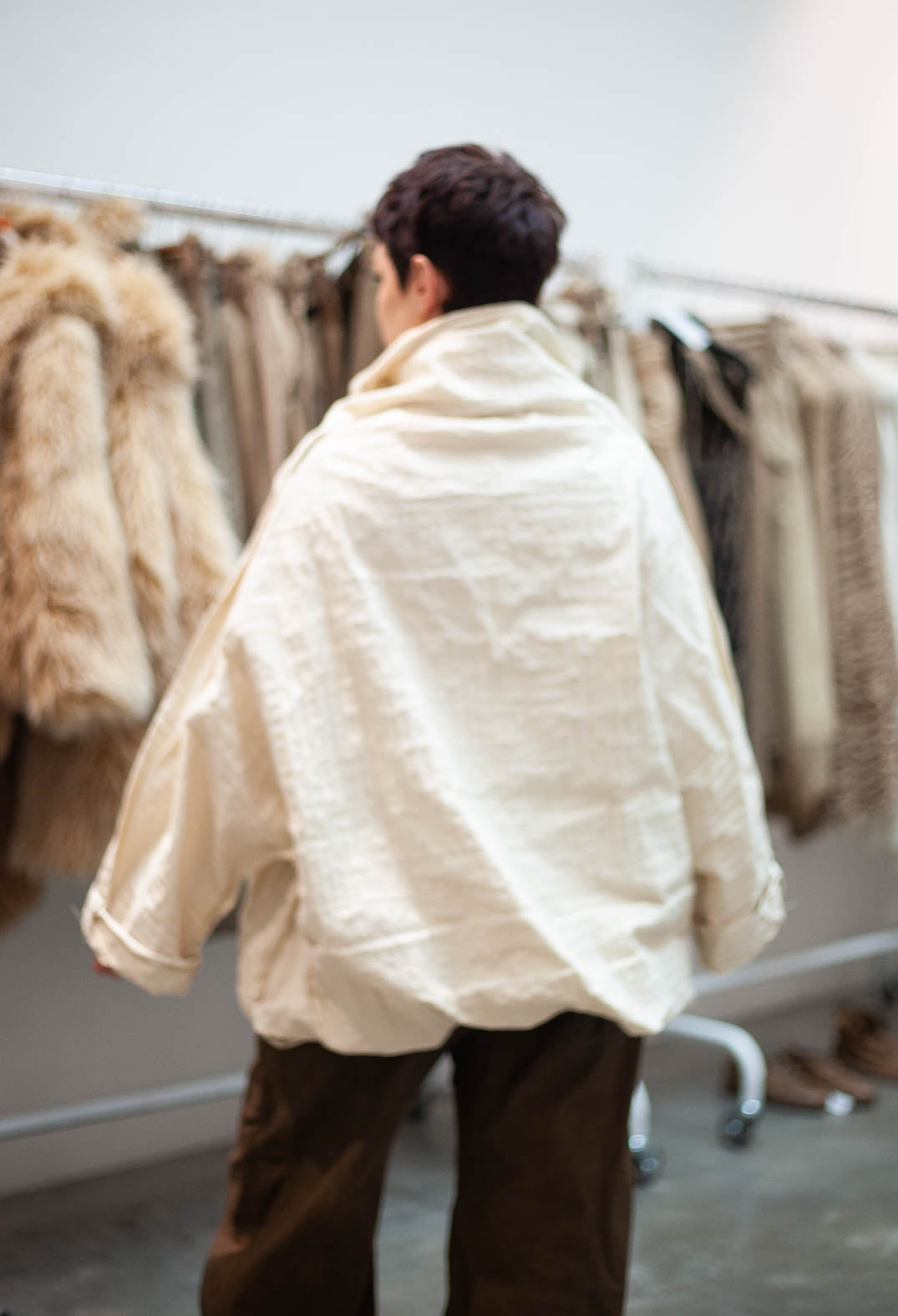PRE-ORDER - Oversized High Neck Top in Clay 3D Optic (Pictured in Ivory 3D Optic) - 2240802