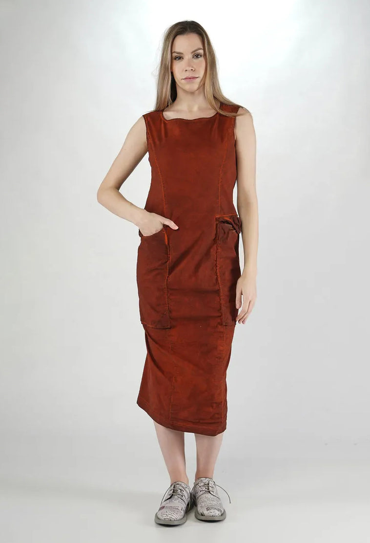 PRE-ORDER - Slim Fit Dress with Large Pockets in Pine Cloud (Pictured in Crab Cloud) - 2240906