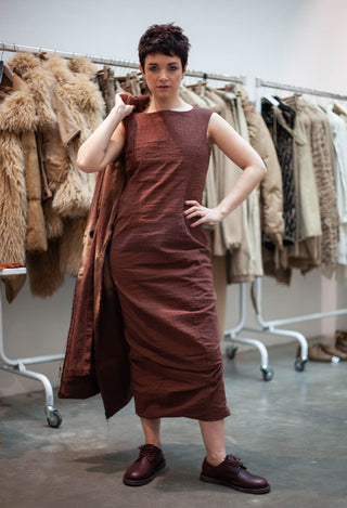 PRE-ORDER - Shift Dress in Terracotta 3D Optic (Pictured in Henna 3D Optic) - 2240911