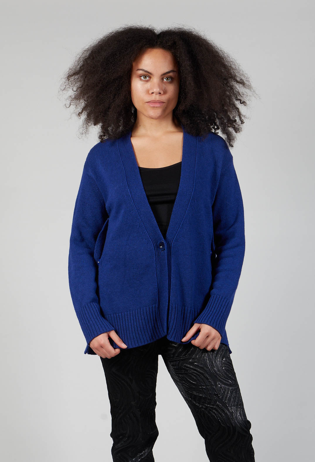 Knitted Cardigan in Cobalto Cobalt