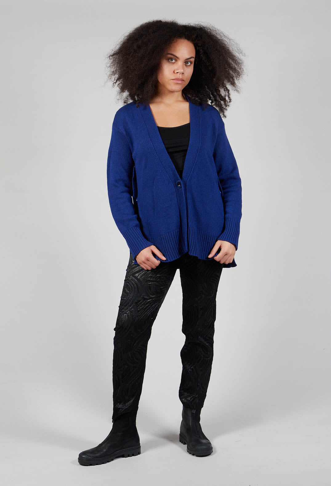 Knitted Cardigan in Cobalto Cobalt
