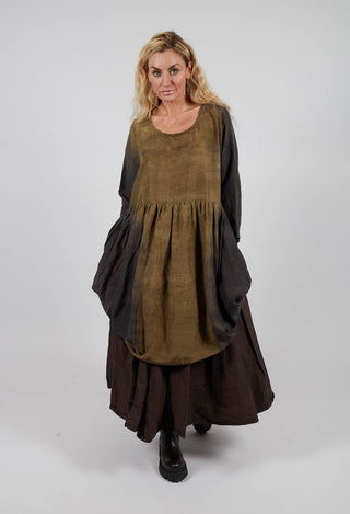 Zuseen Silk Dress in Avocado Brown