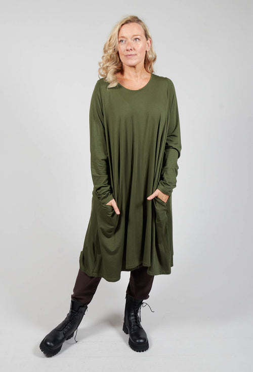 Zauderhaft Jersey Dress in Avocado Green
