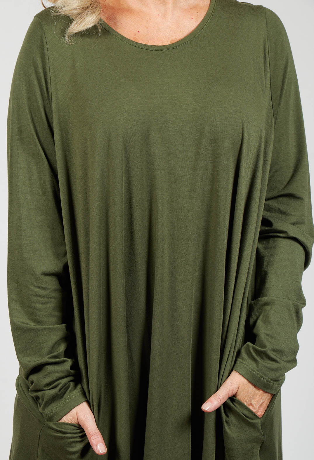 Zauderhaft Jersey Dress in Avocado Green