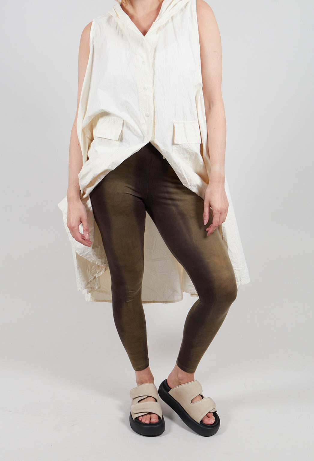 Taylora Tie Dye Leggings in Avocado Green
