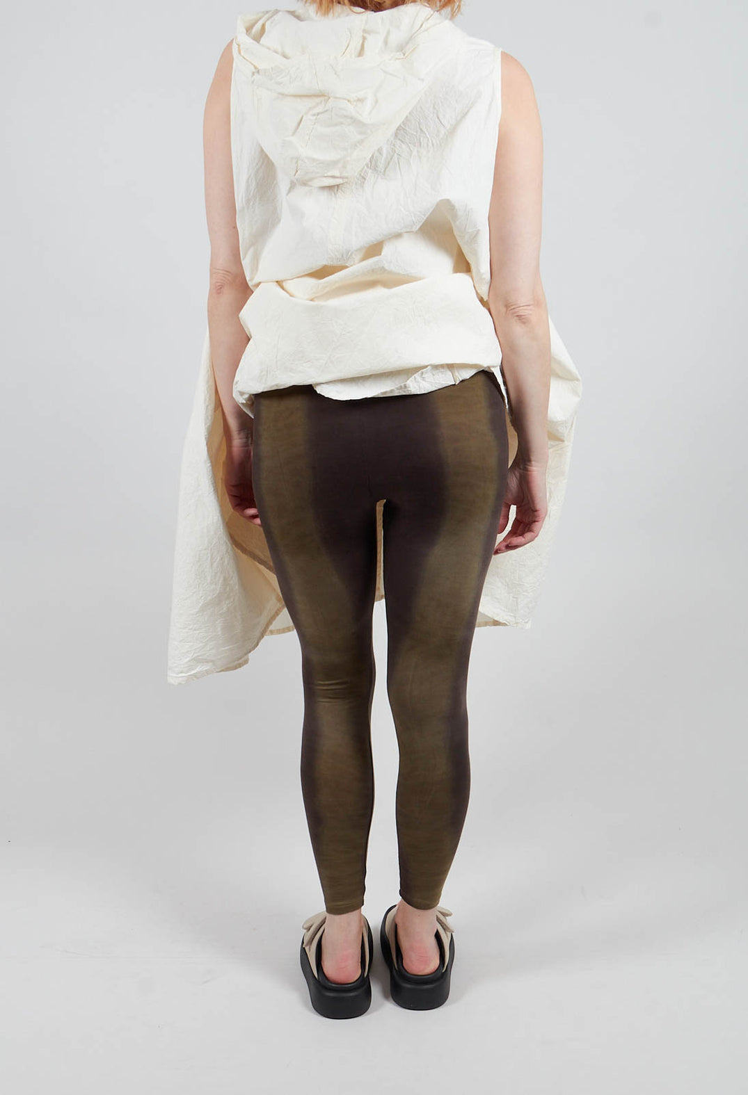 Taylora Tie Dye Leggings in Avocado Green