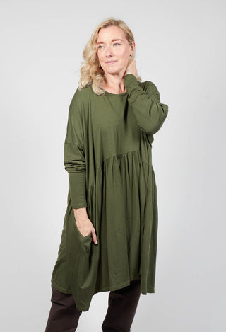 Nerdreich Smock Dress in Avocado Green