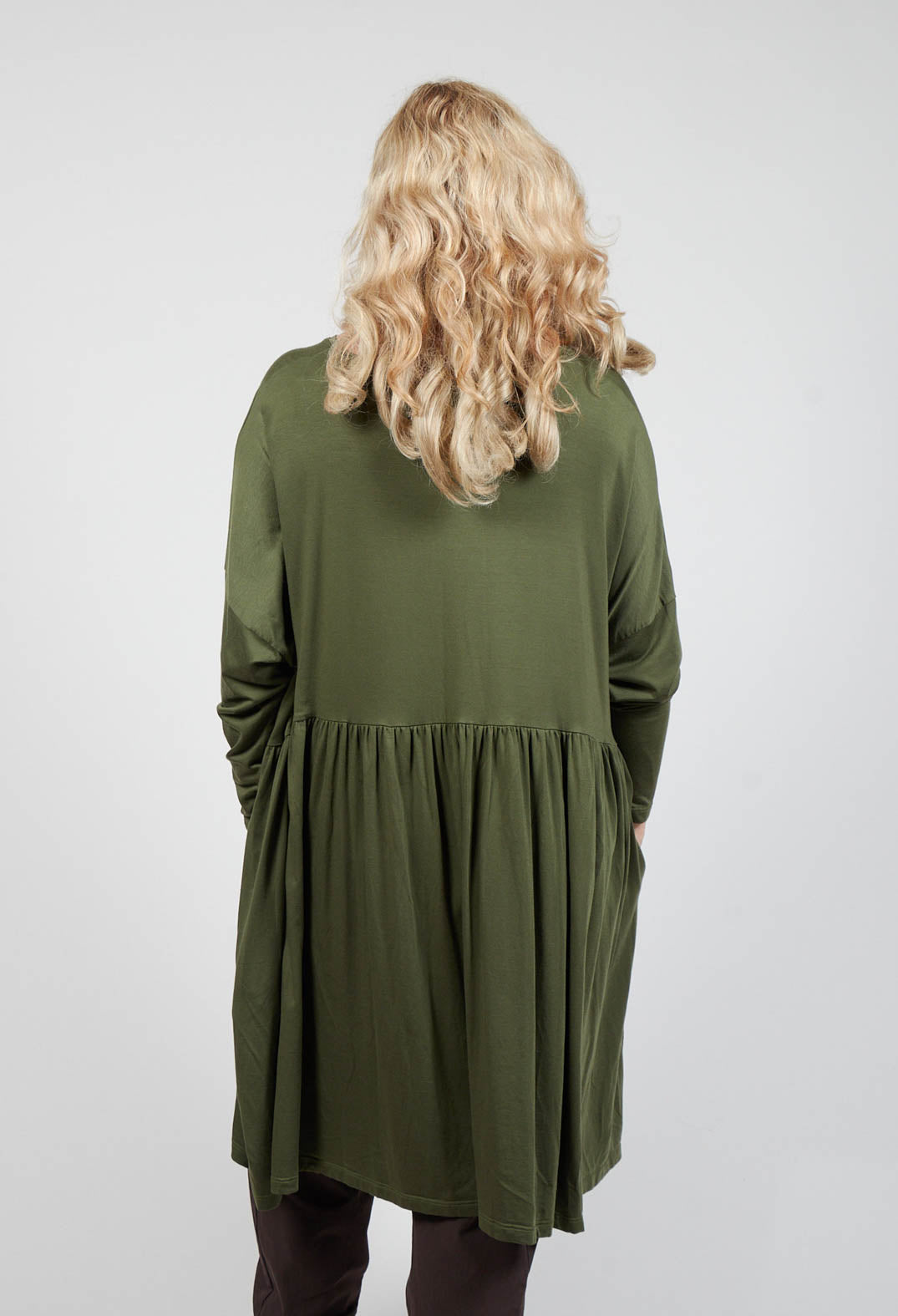 Nerdreich Smock Dress in Avocado Green