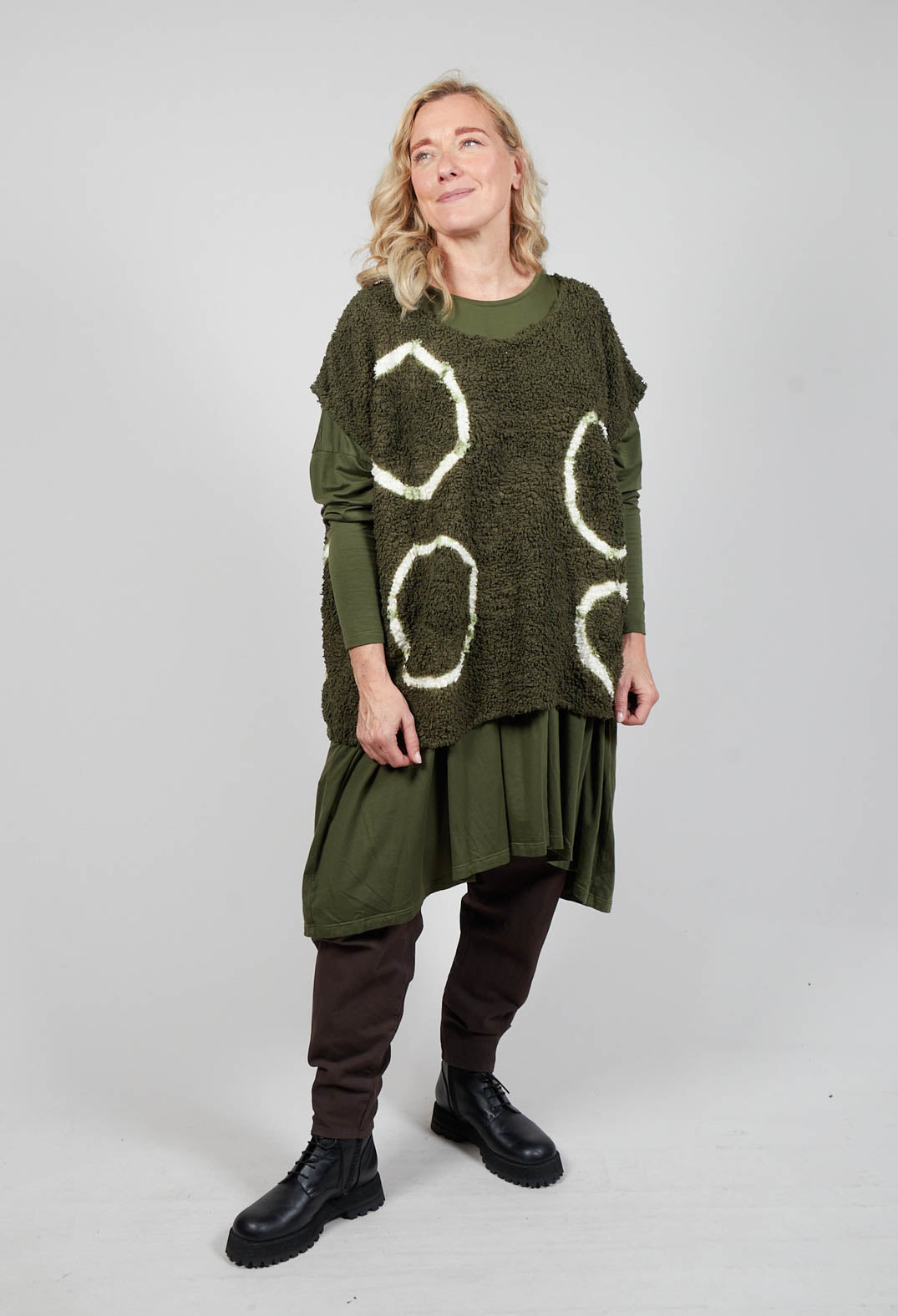 Nerdreich Smock Dress in Avocado Green