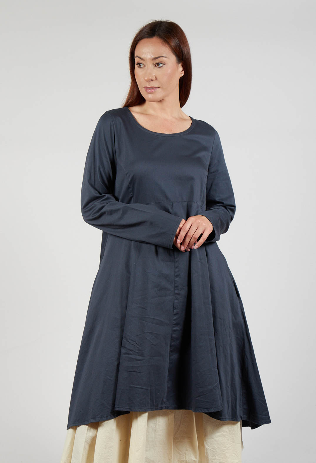 Gertrauten Dress With Asymmetrical Hem Line in Versteck Blue