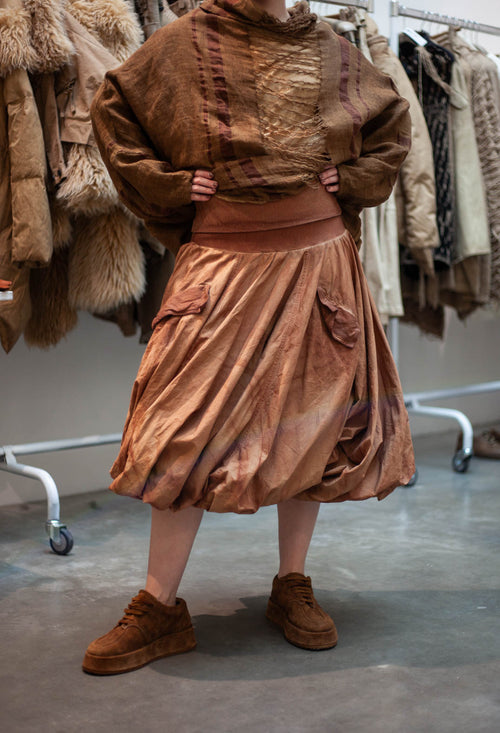 PRE-ORDER - Bubble Hem Skirt in Henna Cloud (Pictured in Terracotta Cloud) - 2260307