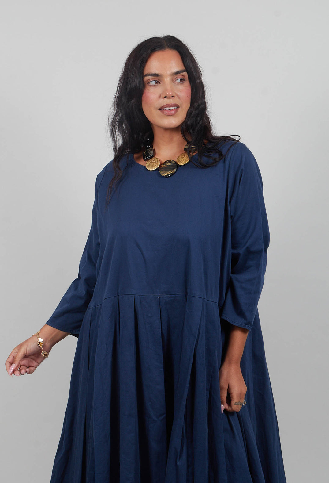 Zogermich Cotton Dress in Sehnen Navy