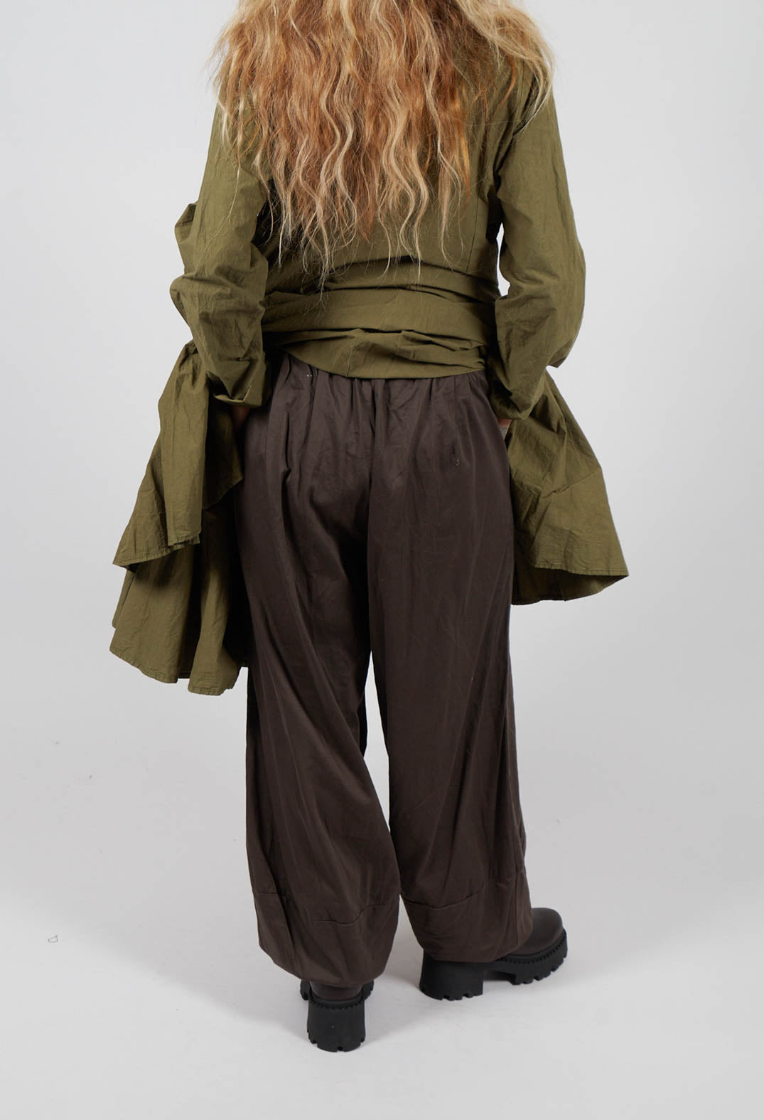 Wurmheere Trousers With Elasticated Waist in Teak