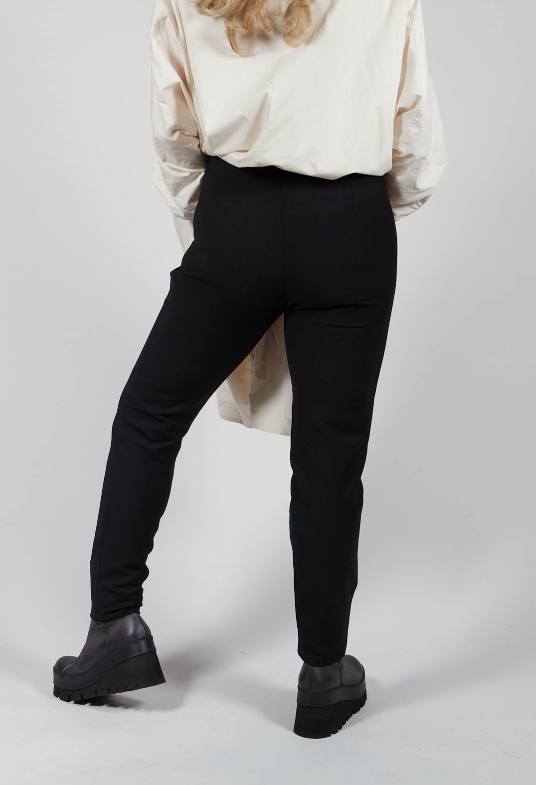 Stretch Fitted Skinny Trousers in Black