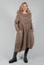 Wide Neck Long Sleeve Print Dress in Toffee Boss