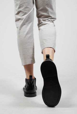 Patent Chelsea Boot in Abrassivato Black